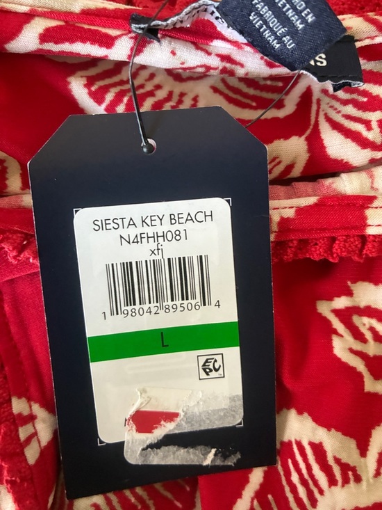 NWT Nautica Jeans Red and White Floral Top Size L - Picture 10 of 10
